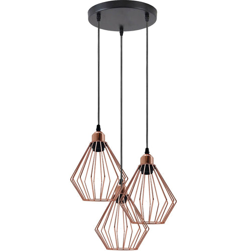 Modern Ceiling Pendant Cage Fitting Rose Gold Diamond Lights~1361
