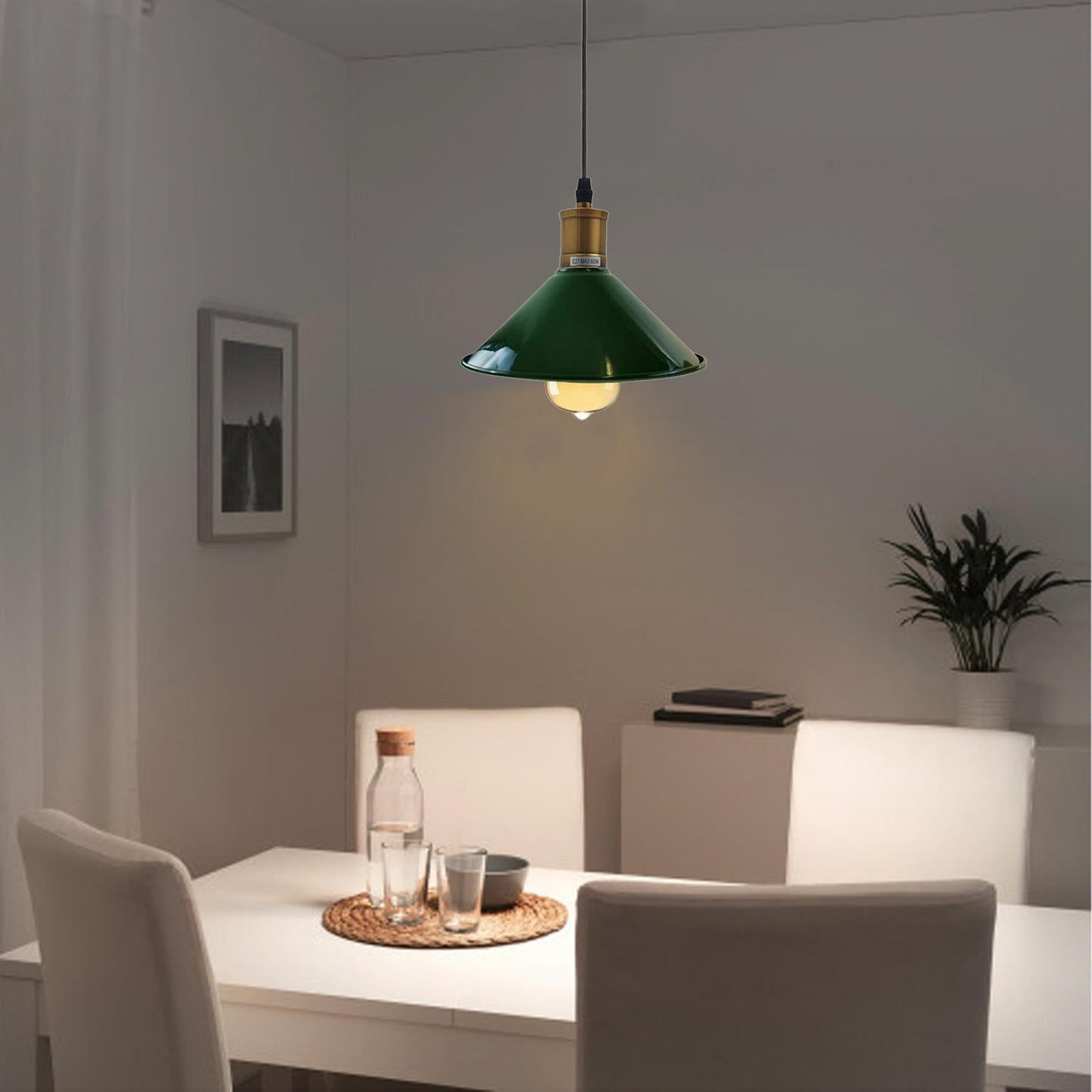 Vintage Industrial Pendant Light_Metal Shade Lamp~1420