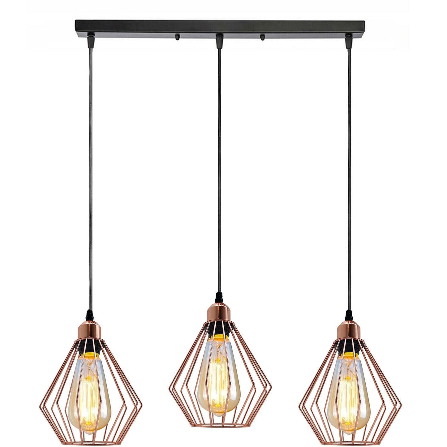 Modern Ceiling Pendant Cage Fitting Rose Gold Diamond Lights~1361