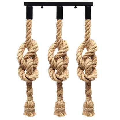 Vintage Industrial Loft Style Hemp Rope 3head cluster Ceiling Pendant Light Lamp~2711